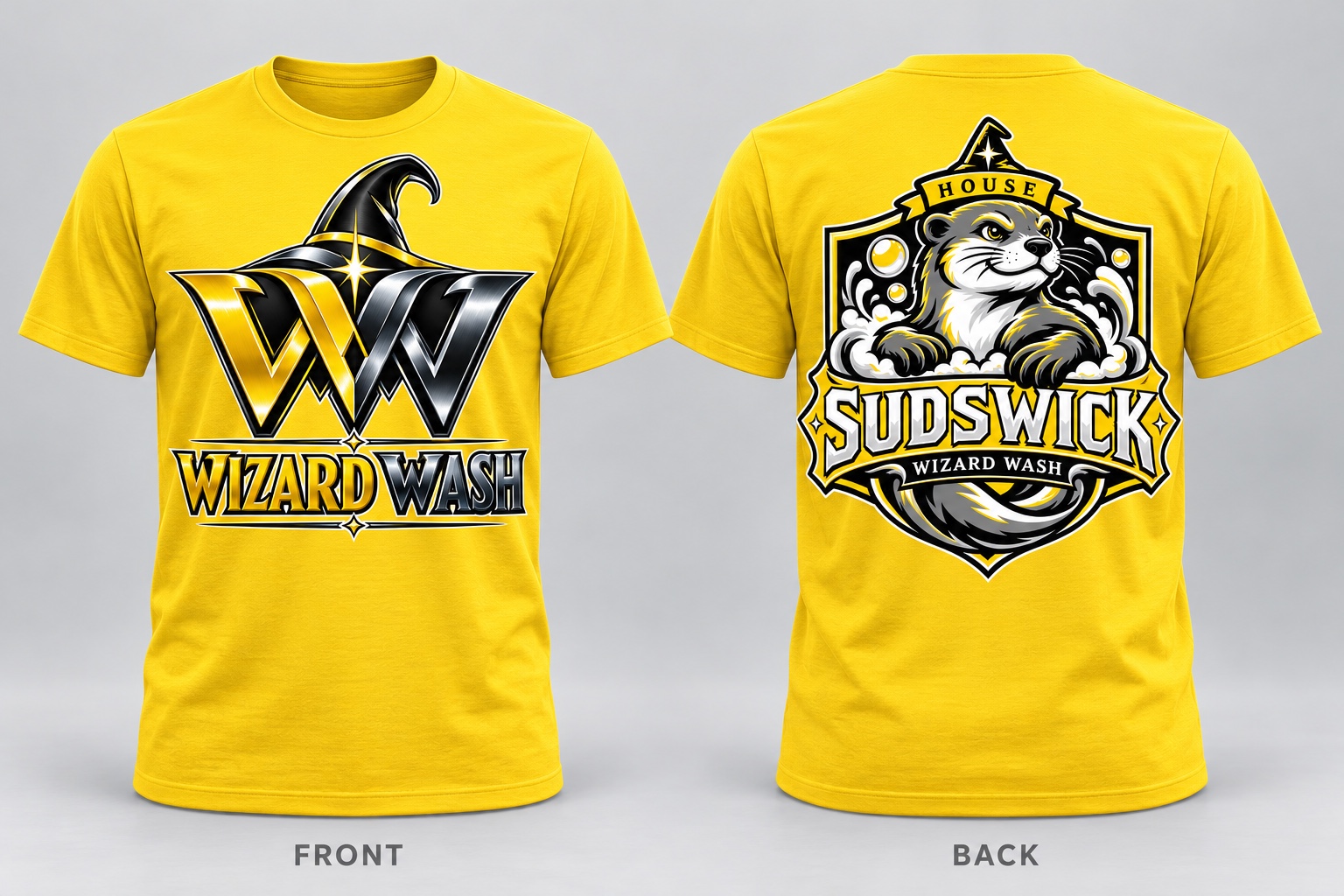 Sudswick House Tee: approved house T-shirt shown front and back